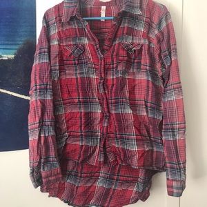 Fun flannel button down